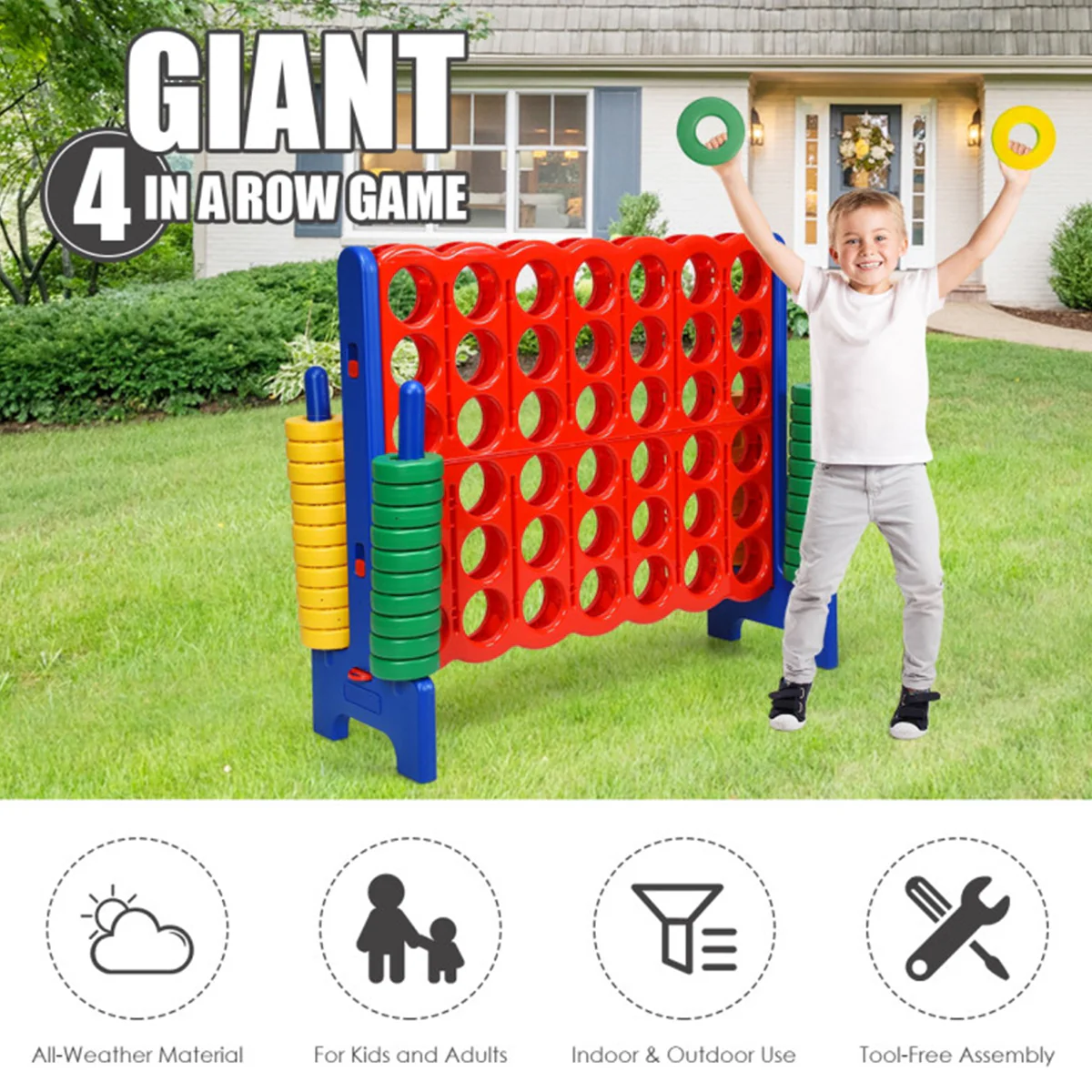 Jumbo 4-to-Score Game Set with 42 Jumbo Rings - Image 6