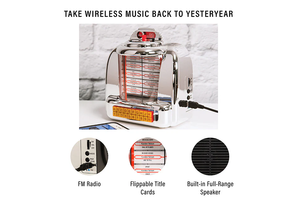 Tabletop Diner Jukebox Radio with Bluetooth - Image 2